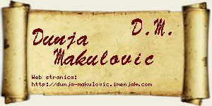 Dunja Makulović vizit kartica
